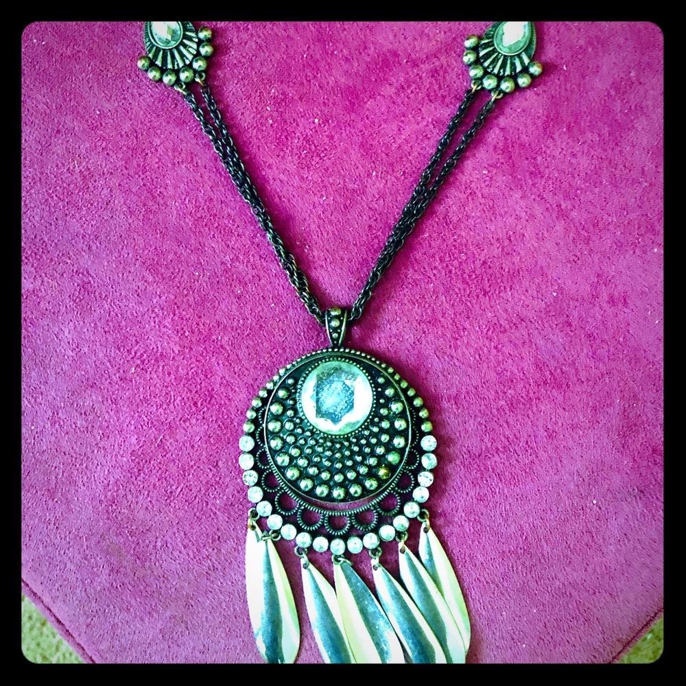 Indian inspired silver necklace